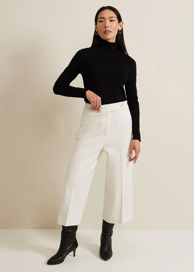 Ripley Boucle Culotte Ivory Women Phase Eight Trousers