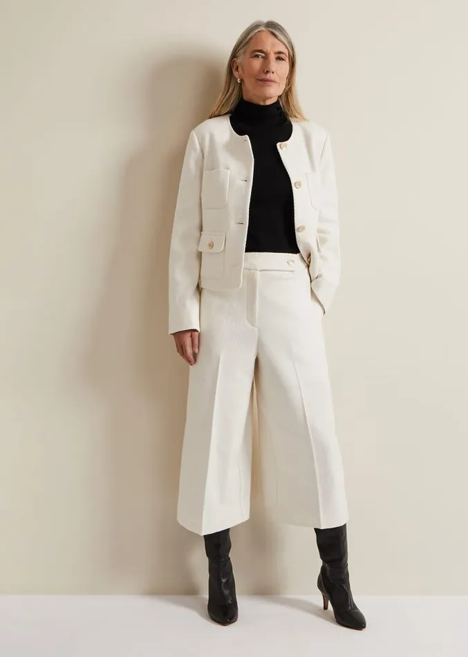 Ripley Boucle Jacket Ivory Women Phase Eight Jackets