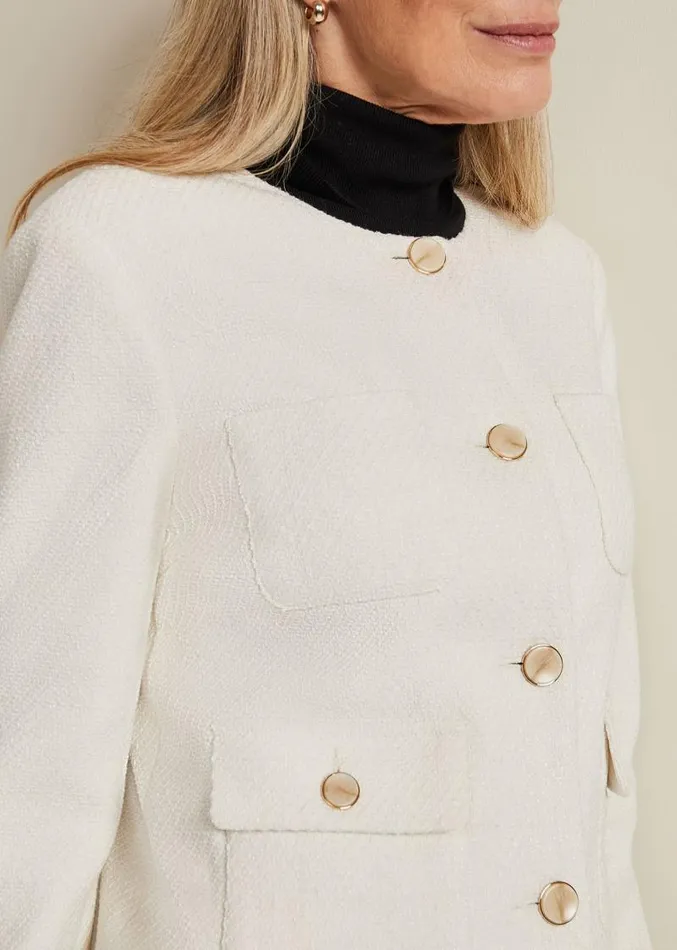 Ripley Boucle Jacket Ivory Women Phase Eight Jackets
