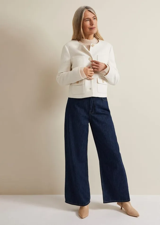 Ripley Boucle Jacket Ivory Women Phase Eight Jackets