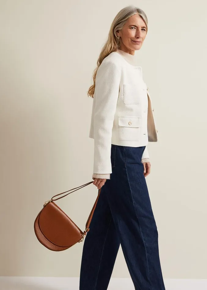 Ripley Boucle Jacket Ivory Women Phase Eight Jackets