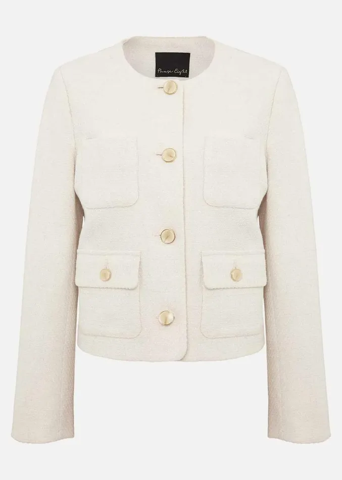 Ripley Boucle Jacket Ivory Women Phase Eight Jackets