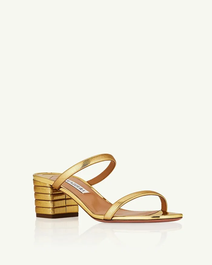 Riviera Chain Sandal 50 Gold Women Aquazzura Slides and Mules