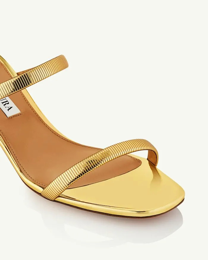 Riviera Chain Sandal 50 Gold Women Aquazzura Slides and Mules Riviera Chain Sandal 50 Gold Women Aquazzura Slides and Mules