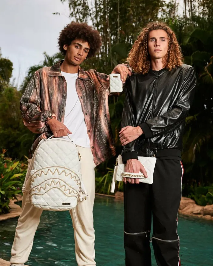 RIVIERA LE BLANC GOLD CHAIN SHARK CROSSOVER CLUTCH Bags SPRAYGROUND