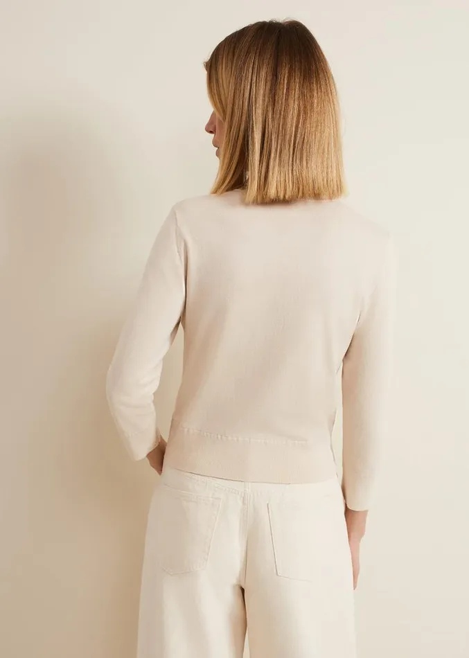 Robin Button Through Cardigan Stone Women Phase Eight Knitwear