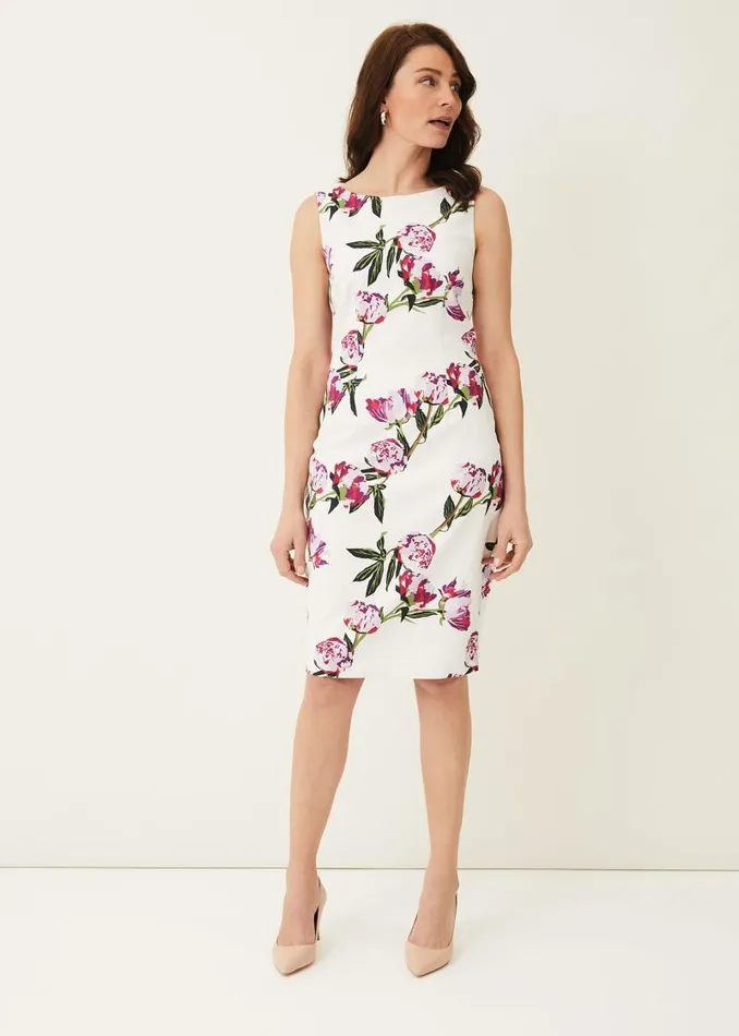Rochella Peony Print Dress Ivorymulti Women Phase Eight Dresses