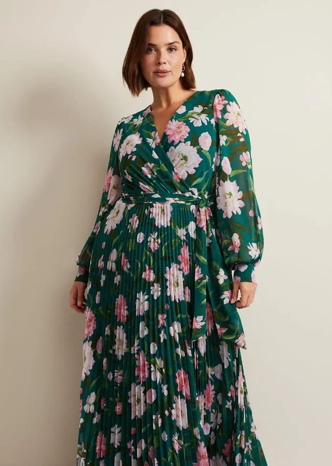 Rosa Floral Pleat Maxi Dress Multicoloured Women Phase Eight Dresses