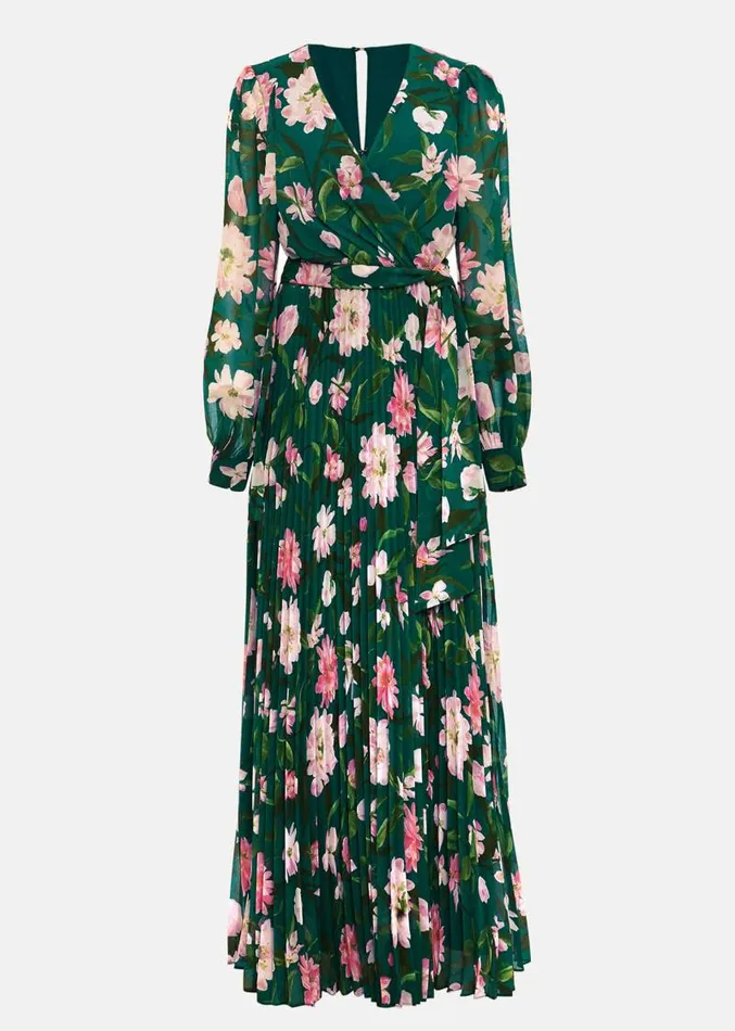 Rosa Floral Pleat Maxi Dress Multicoloured Women Phase Eight Dresses