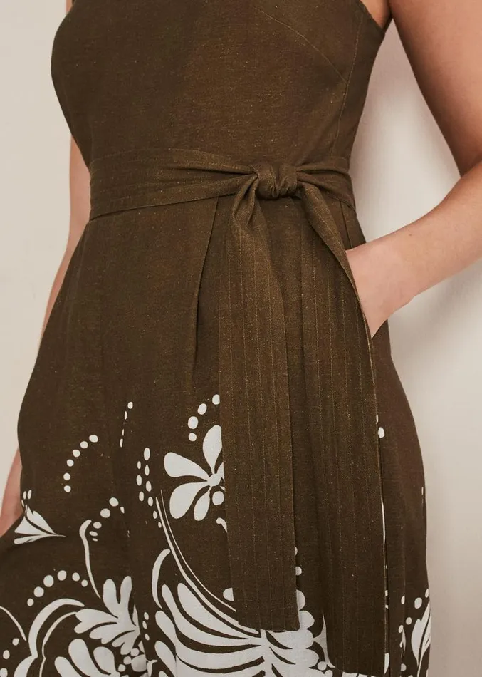 Rosalia Wide Leg Jumpsuit Khaki Women Phase Eight Dresses