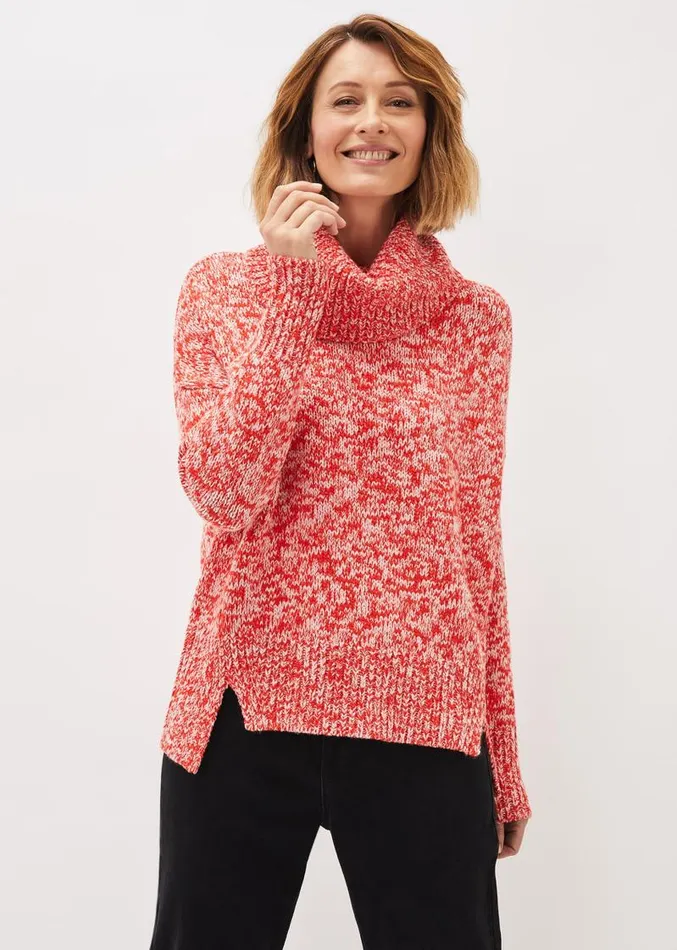 Rosia Melange Chunky Knit Jumper Redmulti Women Phase Eight Knitwear