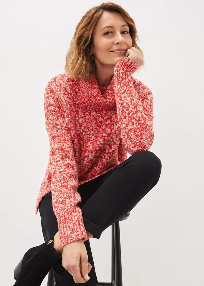 Rosia Melange Chunky Knit Jumper Redmulti Women Phase Eight Knitwear