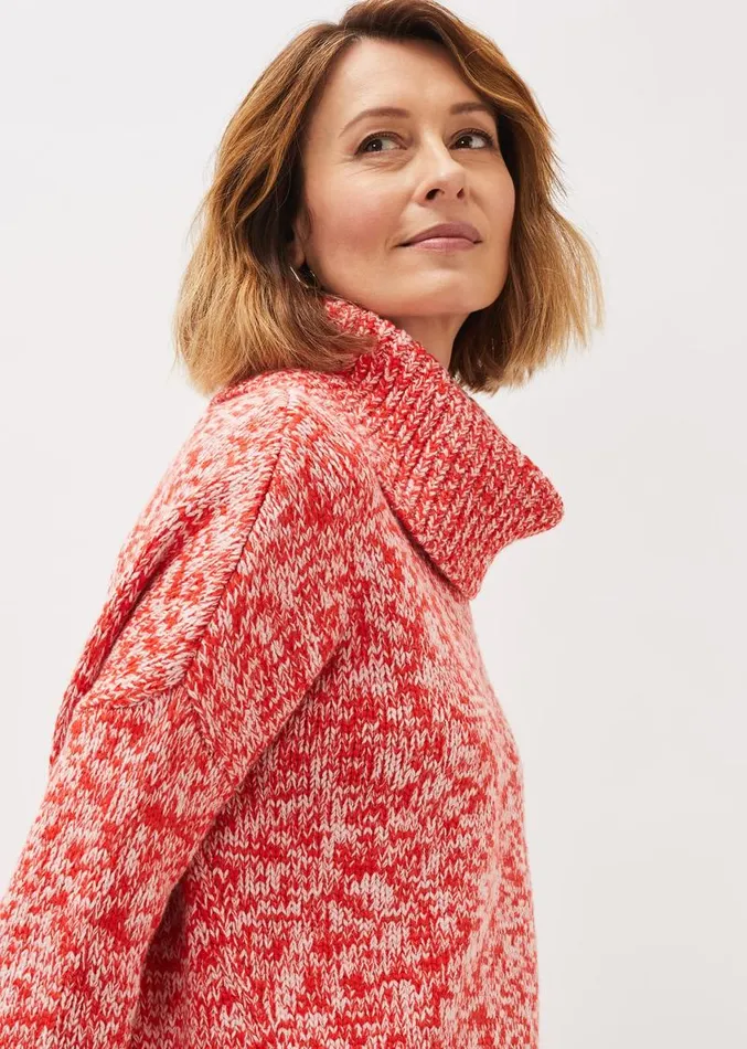 Rosia Melange Chunky Knit Jumper Redmulti Women Phase Eight Knitwear