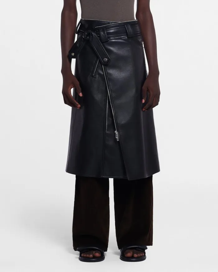 Ross Regenerated Leather Biker Coat Black Men Nanushka Outerwear and Jackets