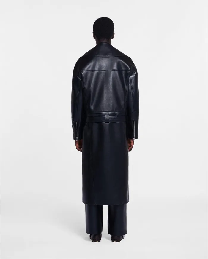 Ross Regenerated Leather Biker Coat Black Men Nanushka Outerwear and Jackets