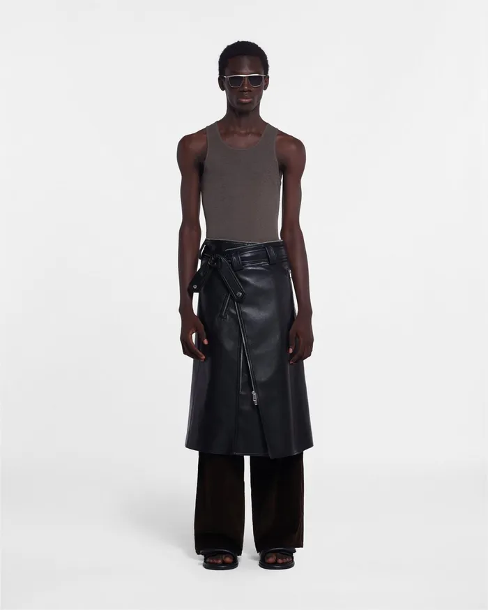 Ross Regenerated Leather Biker Coat Black Men Nanushka Outerwear and Jackets