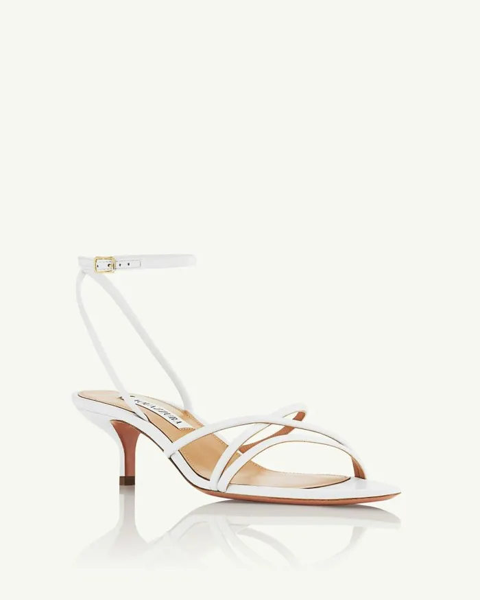 Roy Sandal 50 White Women Aquazzura Sandals