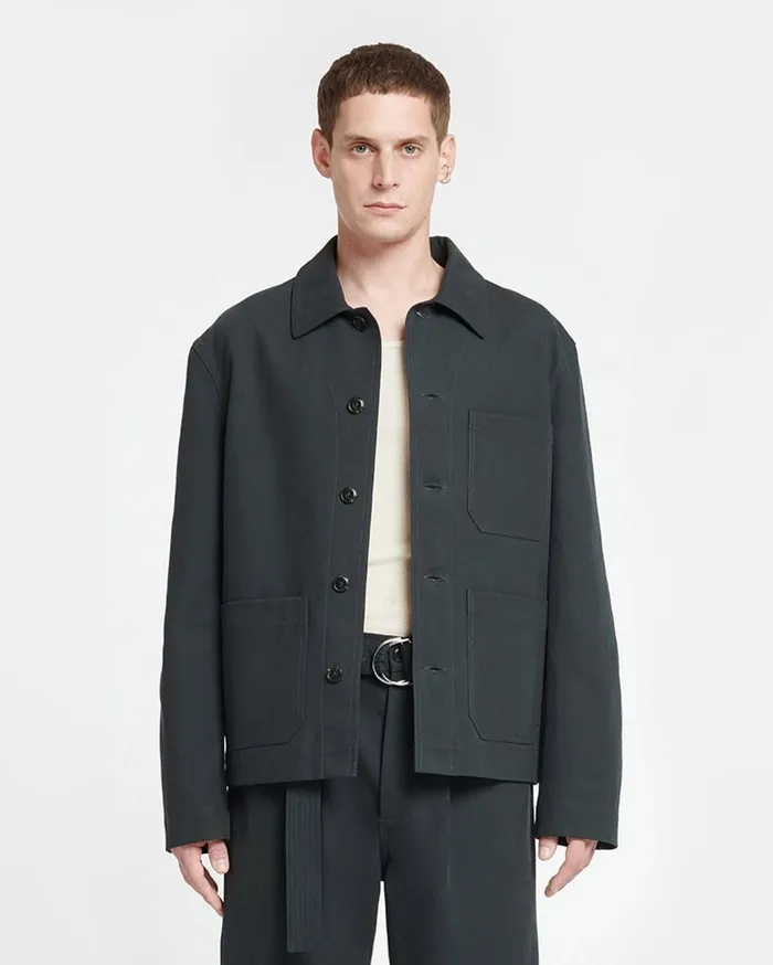 Saon Structured Twill Jacket Anthracite Men Nanushka Tailoring