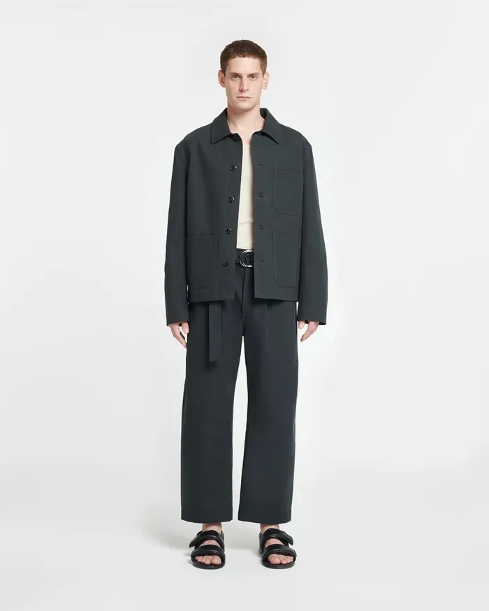 Saon Structured Twill Jacket Anthracite Men Nanushka Tailoring
