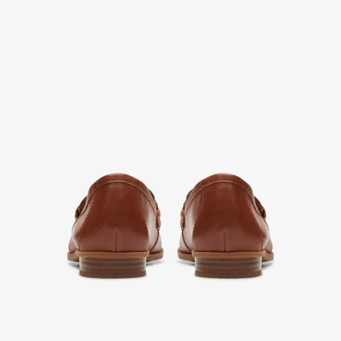 Sarafyna Iris Tan Leather Women Clarks SlipOns