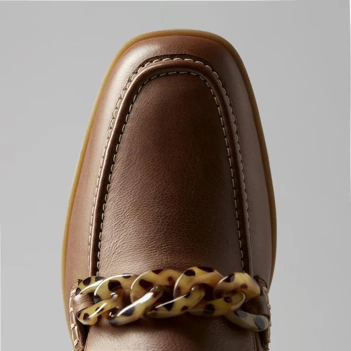 Sarafyna Iris Tan Leather Women Clarks SlipOns