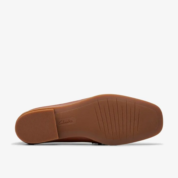 Sarafyna Iris Tan Leather Women Clarks SlipOns