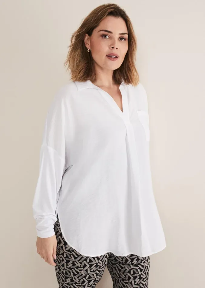 Saskia Woven Front Shirt White Women Phase Eight Shirts and Blouses