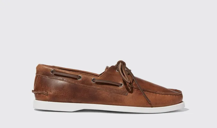 Scarosso Boat Shoes Men Orlando Cigar Cigar 8211 Calf
