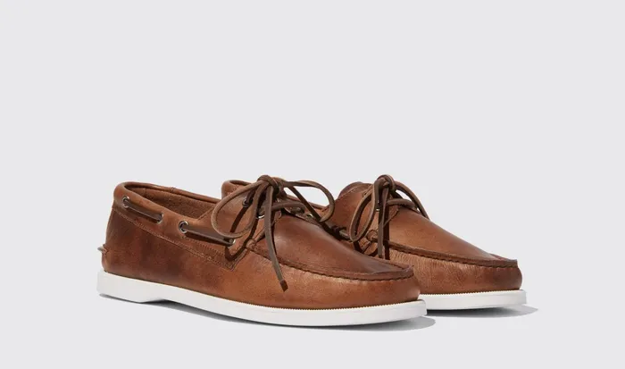 Scarosso Boat Shoes Men Orlando Cigar Cigar 8211 Calf
