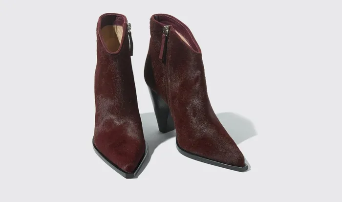 Scarosso Boots Women Angy Burgundy Pony Burgundy 8211 Pony