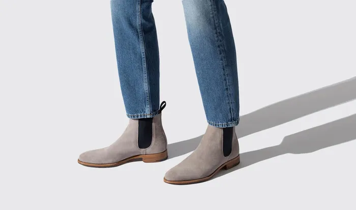 Scarosso Chelsea Boots Men Giancarlo Taupe Taupe Suede