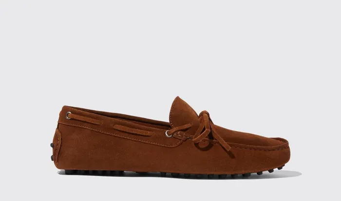 Scarosso Driving Shoes Men James Cigar Suede Brown 8211 Suede
