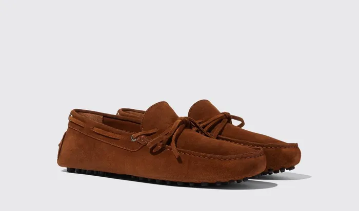 Scarosso Driving Shoes Men James Cigar Suede Brown 8211 Suede
