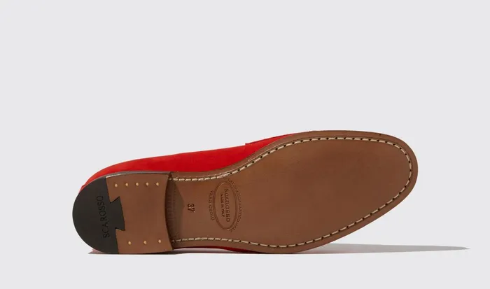 Scarosso Loafers Women Virginia Rossa Scamosciata Red 8211 Suede Leather