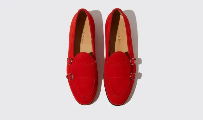 Scarosso Loafers Women Virginia Rossa Scamosciata Red 8211 Suede Leather