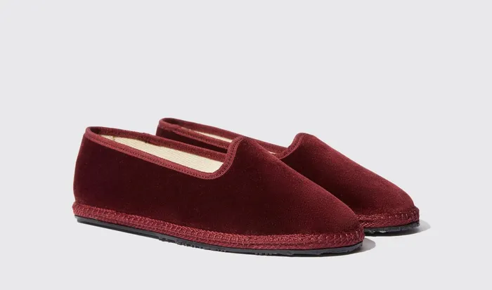 Scarosso Slippers Women Valentina Bordeaux Velluto Burgundy 8211 Velvet