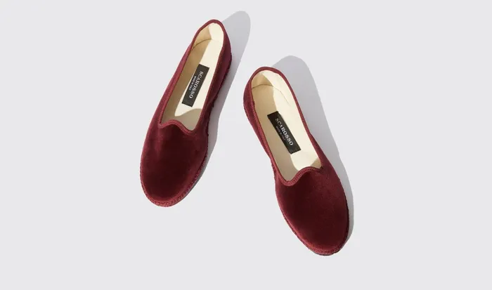 Scarosso Slippers Women Valentina Bordeaux Velluto Burgundy 8211 Velvet