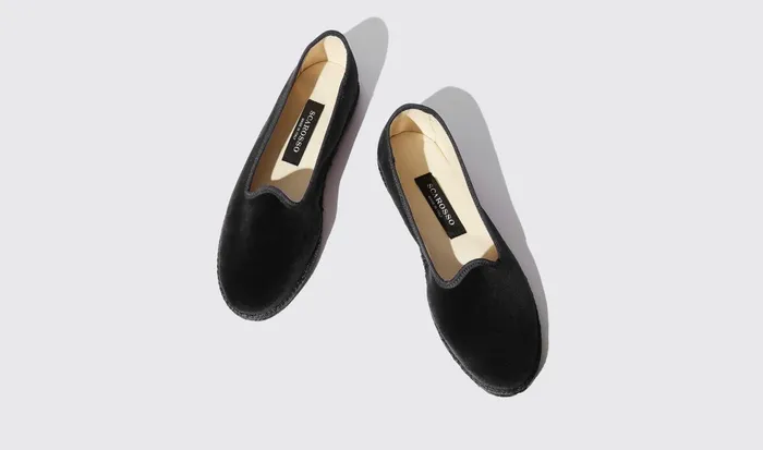 Scarosso Slippers Women Valentina Nera Velluto Black 8211 Velvet