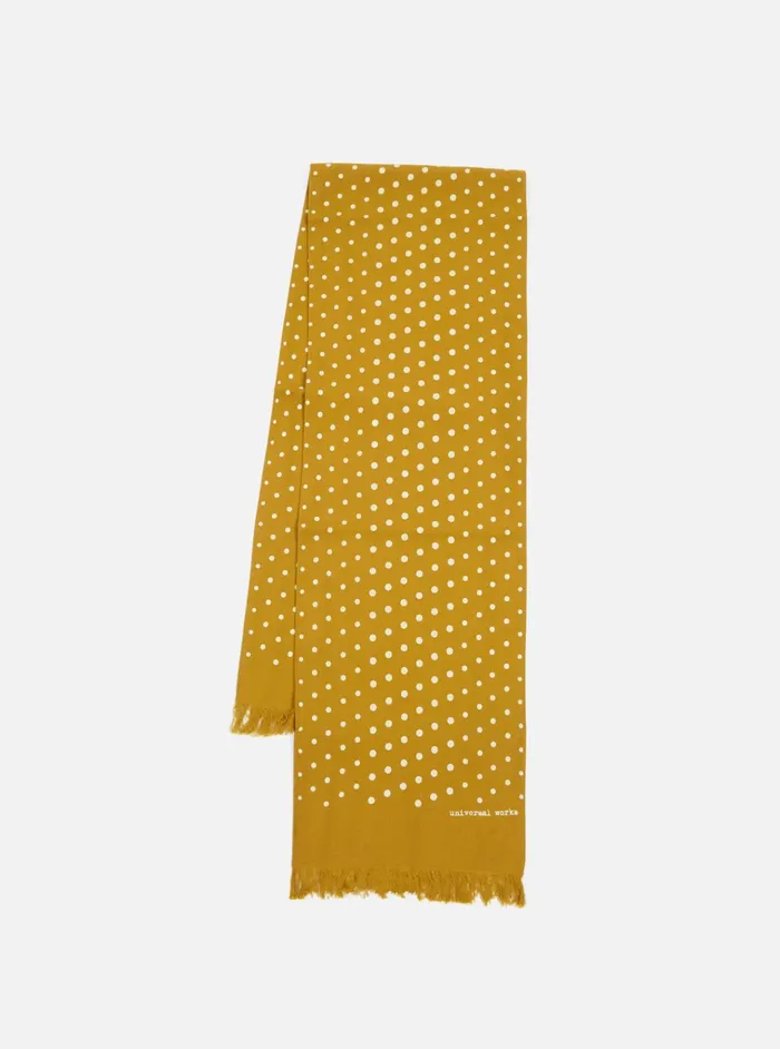 Scarves Men Universal Works Universal Works Short Scarf In Mustard Dot Print