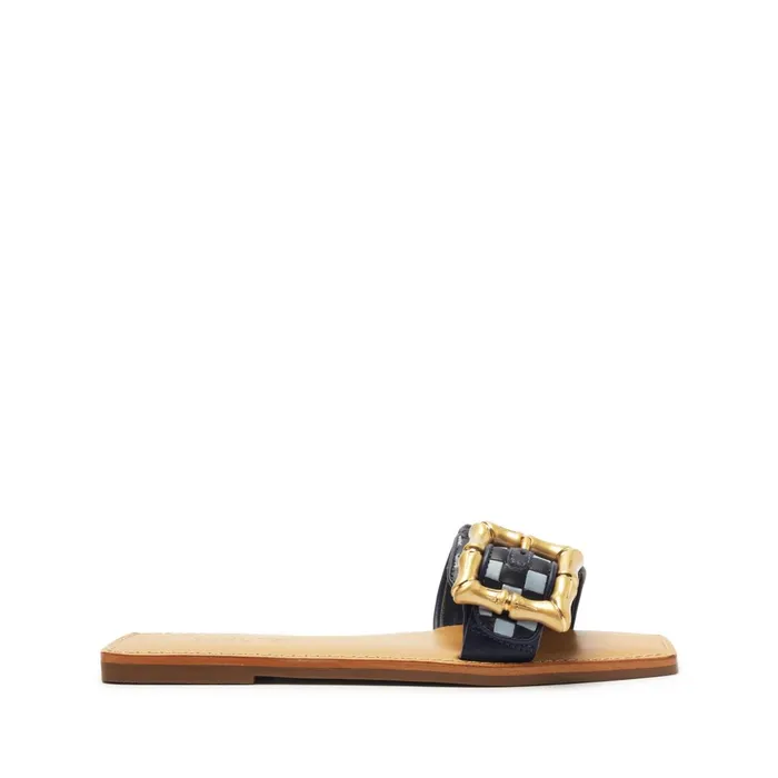 Schutz Shoes Enola Women Enola Woven Leather Sandal Blue