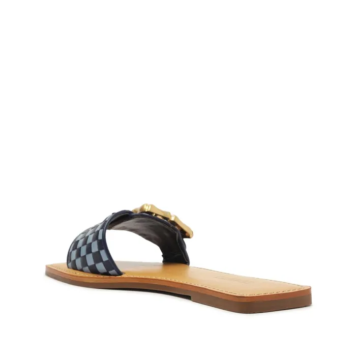 Schutz Shoes Enola Women Enola Woven Leather Sandal Blue