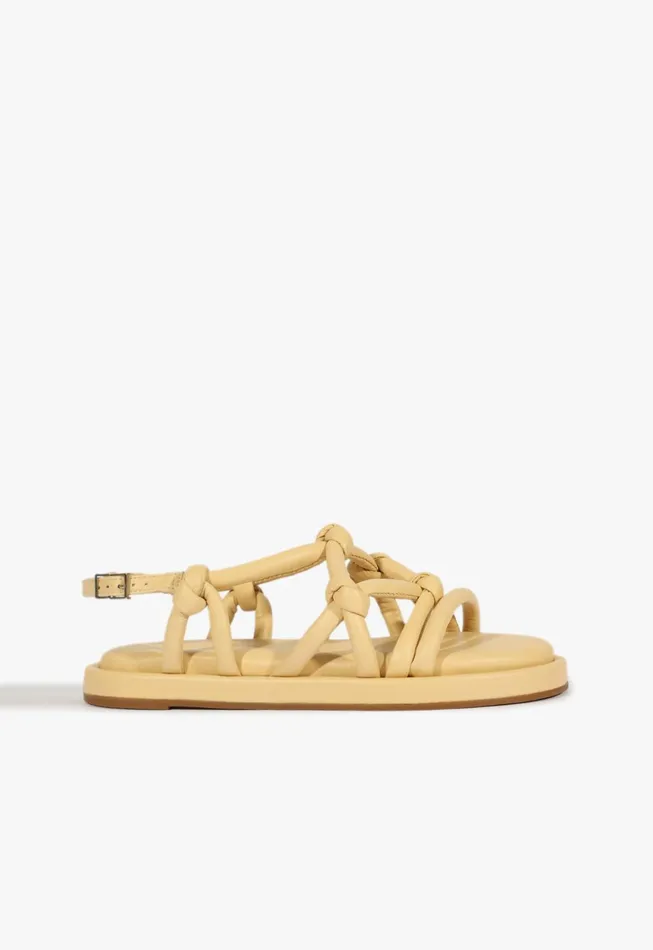 Schutz Shoes Flats Women Janet Sandal Beige