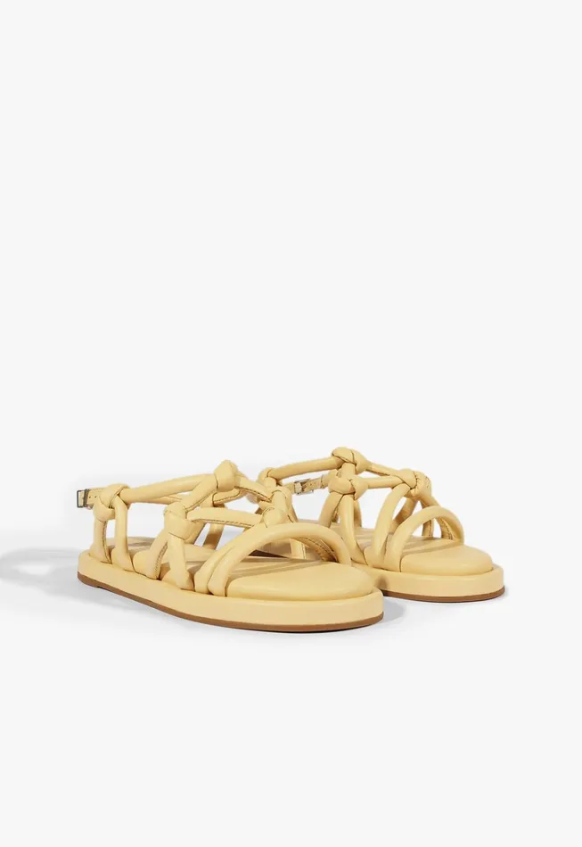 Schutz Shoes Flats Women Janet Sandal Beige