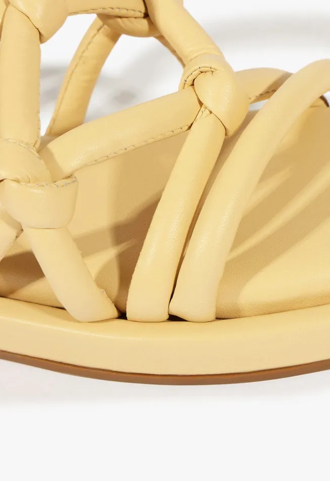 Schutz Shoes Flats Women Janet Sandal Beige