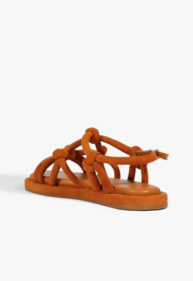 Schutz Shoes Flats Women Janet Sandal Brown