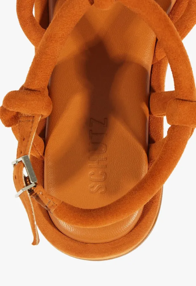 Schutz Shoes Flats Women Janet Sandal Brown