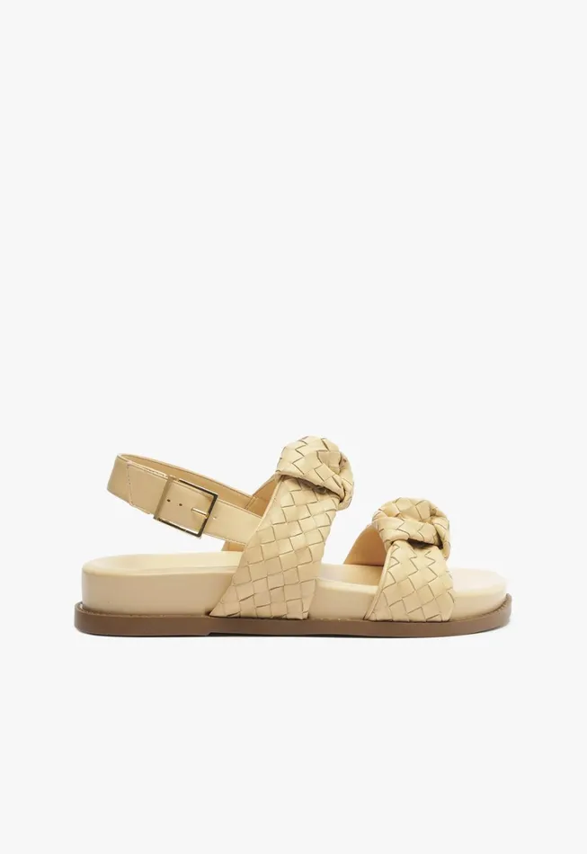 Schutz Shoes Flats Women Kareena Knot Sporty Sandal Beige