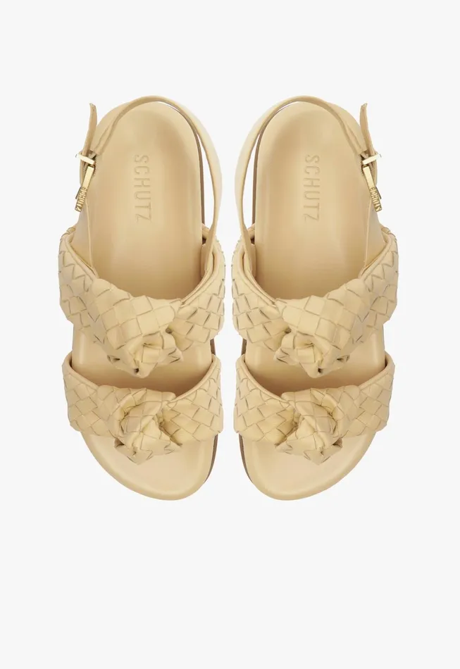 Schutz Shoes Flats Women Kareena Knot Sporty Sandal Beige
