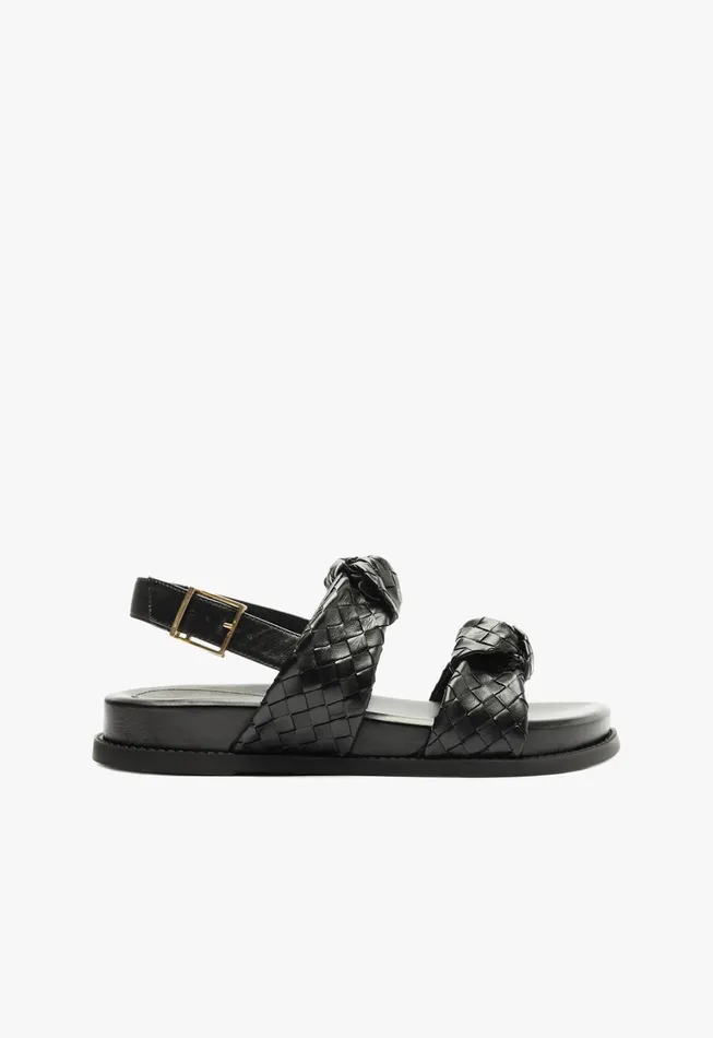 Schutz Shoes Flats Women Kareena Knot Sporty Sandal Black
