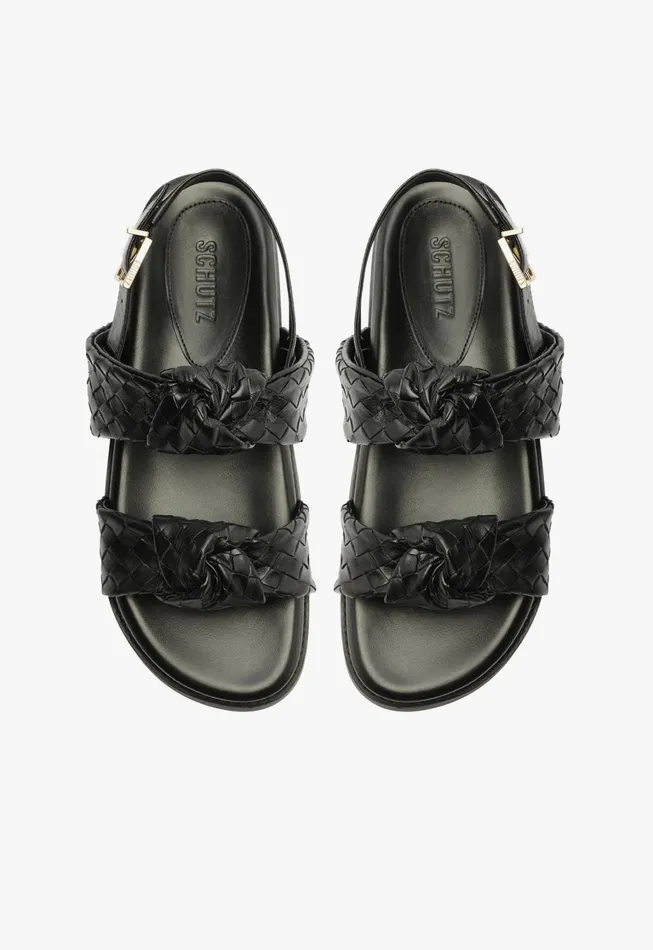 Schutz Shoes Flats Women Kareena Knot Sporty Sandal Black